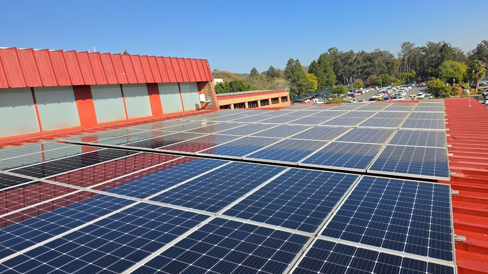 Solar panel cleaning project — Hospital rooftop array