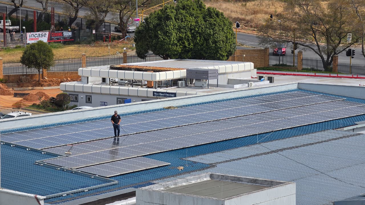 Large rooftop solar array at a RobCon Electrical client site