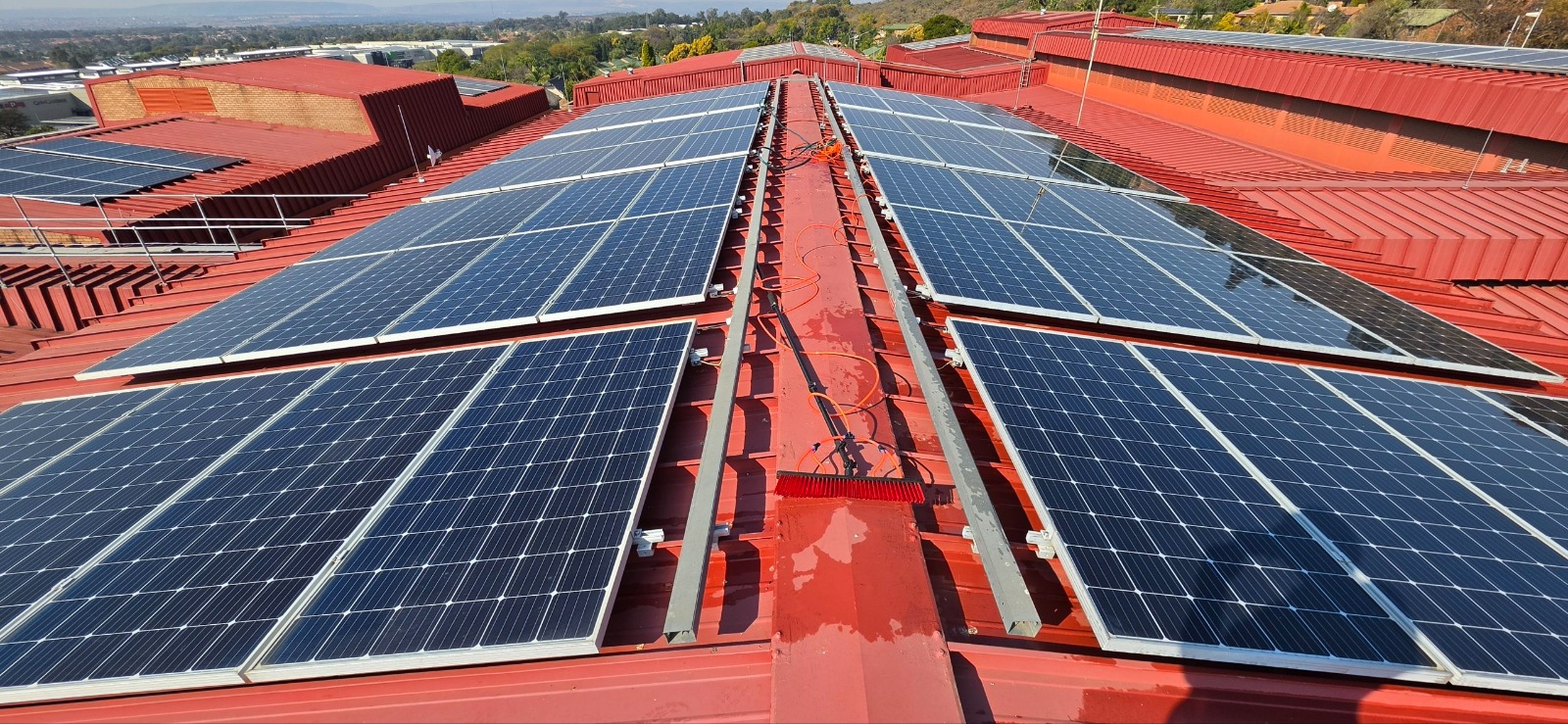 Solar panel cleaning project — Hospital ridge array